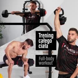 HMS Jednoruční / obouruční variabilní činka SGR18 PRO SET 3v1 40 kg