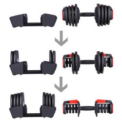 HMS Jednoruční / obouruční variabilní činka SGR18 PRO SET 3v1 40 kg