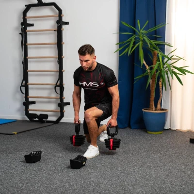 HMS Jednoruční / obouruční variabilní činka SGR18 PRO SET 3v1 40 kg
