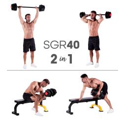 HMS Jednoruční / obouruční variabilní činka SGR40 PRO SET 2v1 40 kg