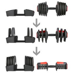 HMS Jednoruční / obouruční variabilní činka SGR40 PRO SET 2v1 40 kg