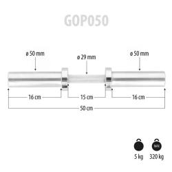 HMS Jednoruční olympijská osa GOP050 5kg 50cm