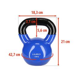 HMS Kettlebell pokrytý vinylem KN 10 kg, modrý
