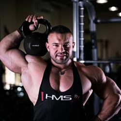HMS Kettlebell pokrytý vinylom KNV12 12 kg, čierny
