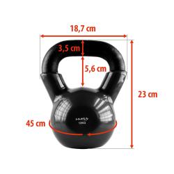 HMS Kettlebell pokrytý vinylom KNV12 12 kg, čierny