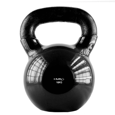 HMS Kettlebell pokrytý vinylem KNV16 16 kg, černý HMS Kettlebell pokrytý vinylem KNV16 16 kg, černý