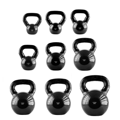 HMS Kettlebell pokrytý vinylem KNV24 24 kg, černý