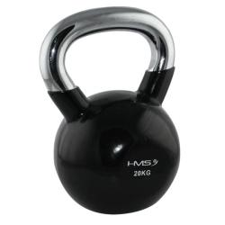 HMS KT 20 KG ČERNÝ KETTLEBELL S CHROMOVANÝM ÚCHOPEM