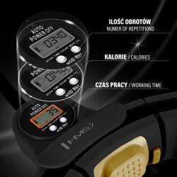 HMS Masážní hula hoop HHM13 se závažím, magnety a počítadlem černá