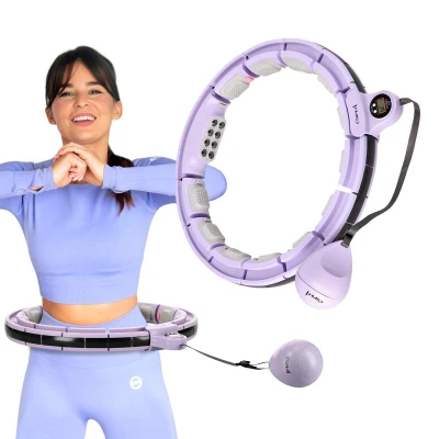 HMS Masážní hula hoop HHM13 se závažím, magnety a počítadlem fialová