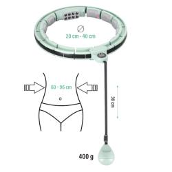 HMS Masážní hula hoop HHM13 se závažím, magnety a počítadlem zelená