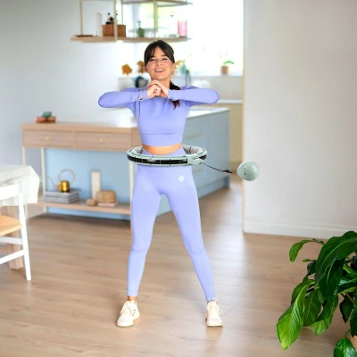 HMS Masážní hula hoop HHM13 se závažím, magnety a počítadlem zelená