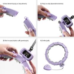 HMS Masážny hula hoop HHM14 so závažím a počítadlom fialová