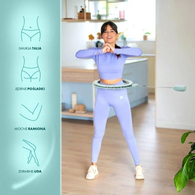 HMS Masážní hula hoop HHM14 se závažím a počítadlem zelená