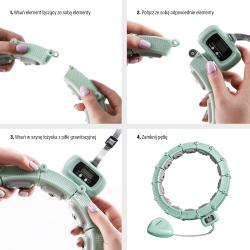 HMS Masážny hula hoop HHM14 so závažím a počítadlom zelená