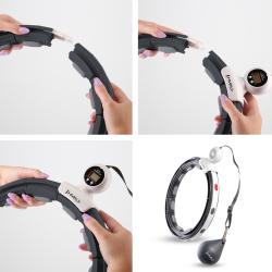 HMS Masážní hula hoop HHM15 se závažím, magnety a počítadlem černá