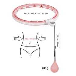 HMS Masážní hula hoop HHM15 se závažím, magnety a počítadlem růžová