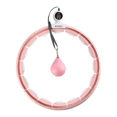 HMS Masážní hula hoop HHM15 se závažím, magnety a počítadlem růžová