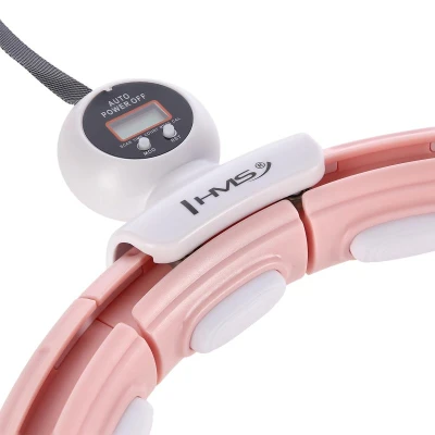 HMS Masážní hula hoop HHM15 se závažím, magnety a počítadlem růžová