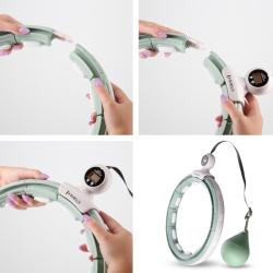 HMS Masážní hula hoop HHM15 se závažím, magnety a počítadlem zelená