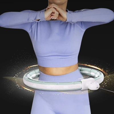 HMS Masážní hula hoop HHM15 se závažím, magnety a počítadlem zelená