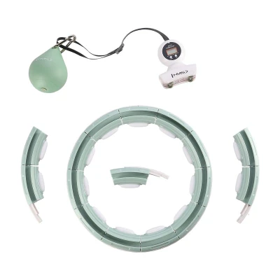 HMS Masážní hula hoop HHM15 se závažím, magnety a počítadlem zelená