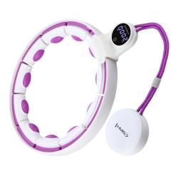 HMS Masážny hula hoop HHM17 so závažím, magnetmi a počítadlom biela/fialová