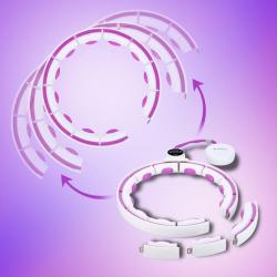 HMS Masážní hula hoop HHM17 se závažím, magnety a počítadlem bílá/fialová