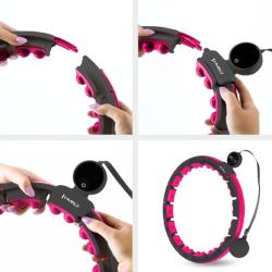HMS Masážní hula hoop HHM16 se závažím, magnety a počítadlem černá