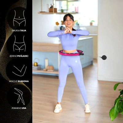 HMS Masážní hula hoop HHM16 se závažím, magnety a počítadlem černá