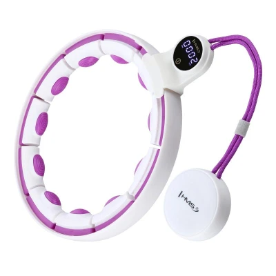 HMS Masážní hula hoop HHM17 se závažím, magnety a počítadlem bílá/fialová