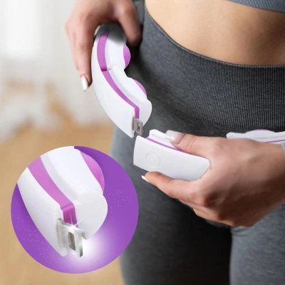 HMS Masážní hula hoop HHM17 se závažím, magnety a počítadlem bílá/fialová