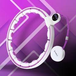 HMS Masážny hula hoop HHM17 so závažím, magnetmi a počítadlom biela/fialová
