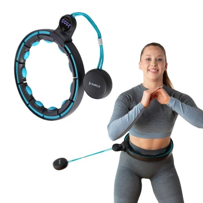 HMS Masážní hula hoop HHM17 se závažím, magnety a počítadlem černá/mátová