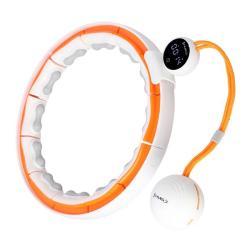 HMS Masážny hula hoop HHM21 so závažím, magnetmi a počítadlom biela/oranžová