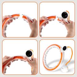 HMS Masážní hula hoop HHM21 se závažím, magnety a počítadlem bílá/oranžová