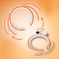 HMS Masážní hula hoop HHM21 se závažím, magnety a počítadlem bílá/oranžová