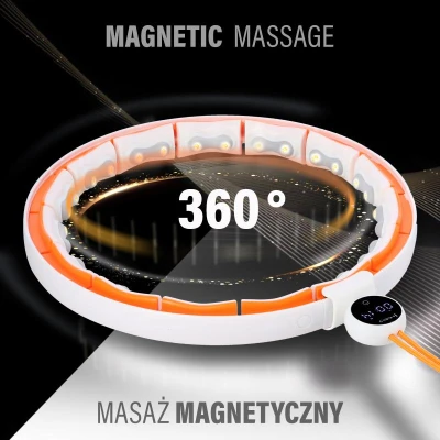 HMS Masážní hula hoop HHM21 se závažím, magnety a počítadlem bílá/oranžová