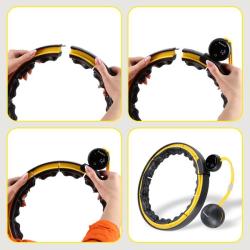 HMS Masážní hula hoop HHM21 se závažím, magnety a počítadlem černá/žlutá