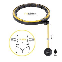 HMS Masážní hula hoop HHM21 se závažím, magnety a počítadlem černá/žlutá