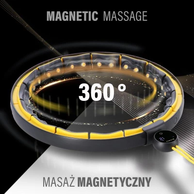 HMS Masážní hula hoop HHM21 se závažím, magnety a počítadlem černá/žlutá