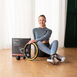 HMS Masážny hula hoop HHM21 so závažím, magnetmi a počítadlom čierna/žltá