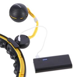 HMS Masážní hula hoop HHM21 se závažím, magnety a počítadlem černá/žlutá (VÝPRODEJ)