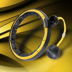 HMS Masážní hula hoop HHM21 se závažím, magnety a počítadlem černá/žlutá (VÝPRODEJ)