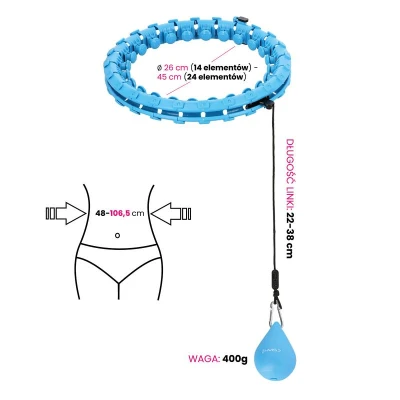 HMS Masážní hula hoop HHW01 se závažím modrá