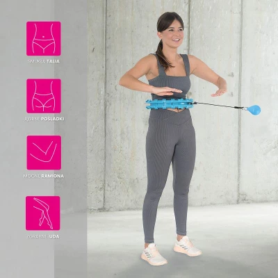 HMS Masážní hula hoop HHW01 se závažím modrá
