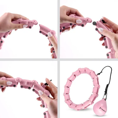 HMS Masážní hula hoop HHW02 se závažím růžová (VÝPRODEJ)