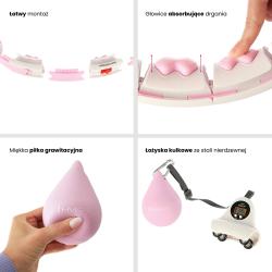 HMS Masážne hula hop HHW06 so závažím a počítadlom ružová