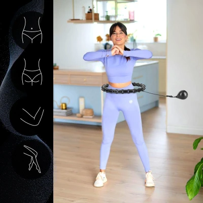 HMS Masážní hula hoop HHW11 PLUS SIZE se závažím černá
