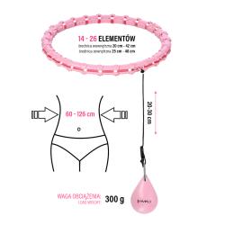 HMS Masážny hula hoop HHW11 PLUS SIZE so závažím ružová